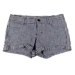 Mossimo Supply Co Damenshorts 7 Passform 6 blau weiß gestreift Bündchen Stretch Sommer - Bild 1 von 9