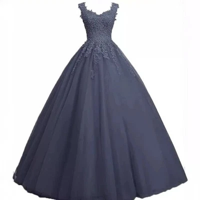 Бальное платье принцессы свадебные платья аппликации тюль свадебные платья индивидуальный размер - Изображение 1 из 4