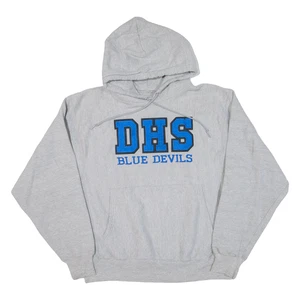 Vintage CHAMPION REVERSE WEAVE Dhs Blue Devils Mens Grey Hoodie 90s USA M - Picture 1 of 6