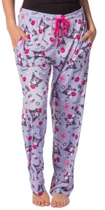 Kuromi Women's Punk Rabbit Allover Print Design Adult Lounge Pajama Pants - Picture 1 of 4