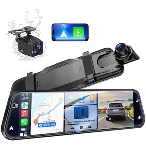 Smart Mirror Dash Cam with Carplay&Android Auto,10" 2.5K Rear View Mirror Cam... - Picture 1 of 9