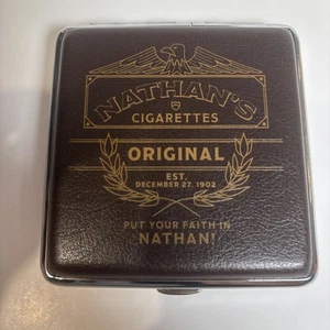 Vintage Nathan's Zigaretten Leder Zigarettenetui Etui braun - Bild 1 von 3