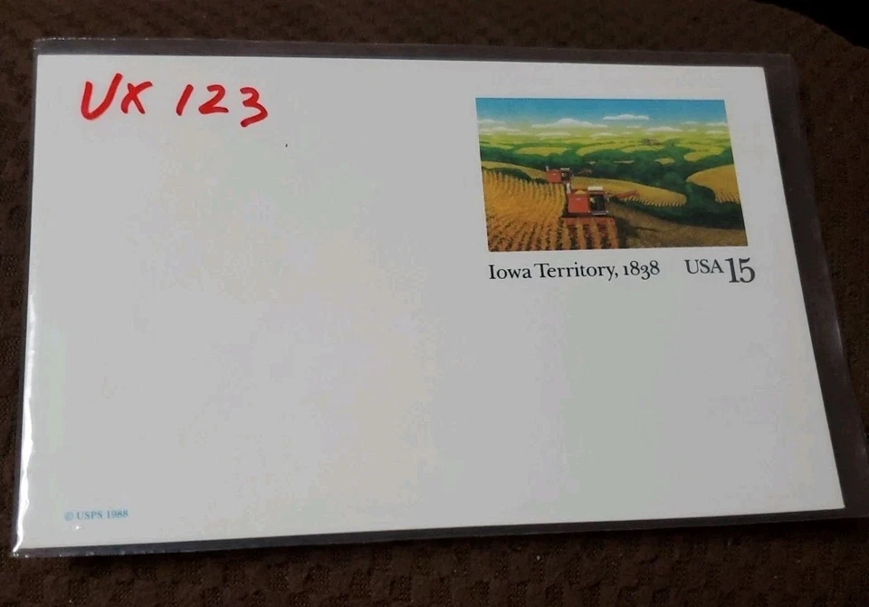 2 X 1988 US Sc #UX123 postal cards, 15 cent, mint, sharp corners, Unused - Image 1 of 2