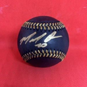 Marcell Ozuna Atlanta Braves Signed Black Rawlings Major League Baseball Beckett - Picture 1 of 3