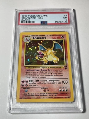 Charizard 4/130 Base Set 2 Holo Swirl PSA 7 Fireball Swirl Placement - Image 1 of 4