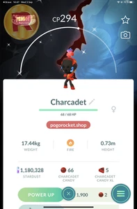 Shiny Charcadet Special Background Might & Mastery Go Reg or 1M FAST TRADE - Picture 1 of 2
