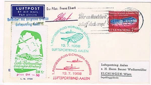 1958. Luxemburgo a Alemania. Sobre con sello Luxemburgo y matasellos aviones - Imagen 1 de 1