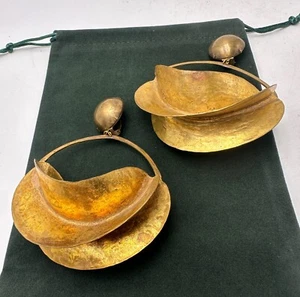 PAIRE DE BOUCLES D'OREILLES CLIPS FULANI D'INSPIRANTION ETHNIQUE - Imagen 1 de 10