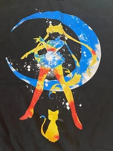 Vintage sailor moon t shirt teefury Black Unisex Size 3XL XXXL - Picture 1 of 5