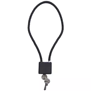Stahlseilschloss 36 cm schwarz Waffen-Seil-Schloss Fahrradschloss Helmschloss - Bild 1 von 2