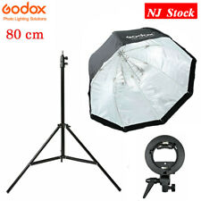 US GODOX 80cm 32" Octagon Umbrella Softbox+Bracket+Light Stand F Flash Speedlite