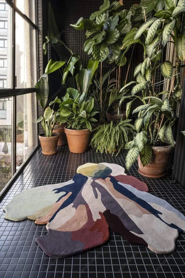 Art Déco Indio Alfombras 1.5x1.5m Multicolor Floral Mechón a Mano Lana Alfombra - Imagen 1 de 1