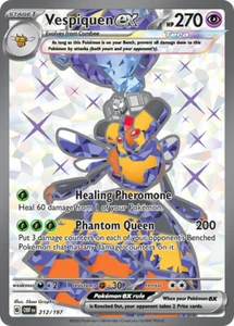 Pokemon TCG GCC Vespiquen ex OBF 212/197 English EXC/NM Obsidian Flames FA - Imagen 1 de 1