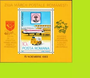 Romania 1983 Stamp Day - Aviation - Transport - Block - MNH - Picture 1 of 1