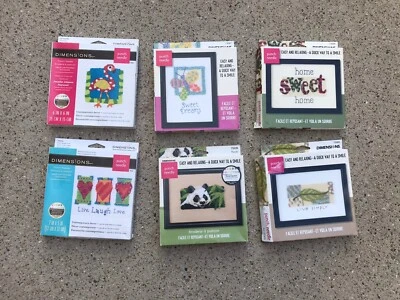 DIMENSIONS Punch Needle LOT Of 6 Kits Patterns Needlecraft Butterfly Hearts - Image 1 of 4