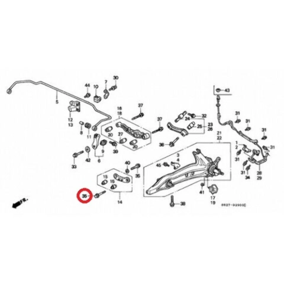 Nuevo perno de brazo de suspensión trasera genuino Honda Acura (10X59) OE 90171SR3003 Foto 1 de 1