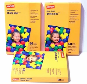 Photo Paper Gloss 3-60 count = 180 Sheets total~ Inkjet Compatible 4x6" LOT NIB - Picture 1 of 8