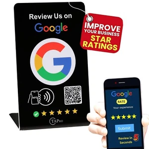 Google Review Stand Tap Tap for Instant Reviews - All Phones Compatible (BLACK) - Picture 1 of 10