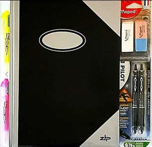 A4 exercise book 200 page 8mm lined + free gifts Pilot pens, erasers worth £7.50 - Picture 1 of 1
