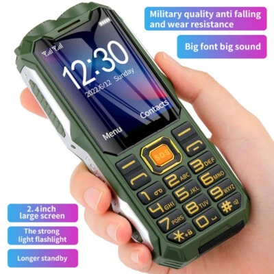 Unlocked Shockproof Loud Sound Tough Mobile Phone Dual SIM Flashlight SOS Camera - Image 1 of 4