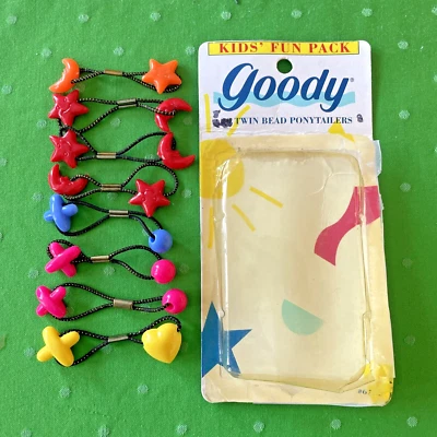 Lot Of 8 Vintage 80s GOODY Assorted Hair Twin Bead Ponytail Knocker Ball Ties - Image 1 of 4