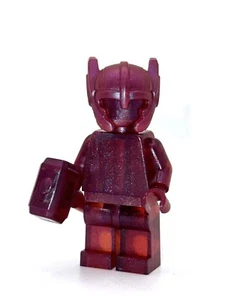 LEGO Marvel Minifigure - Trans Satin Dark Red Thor Monochrome (Unreleased Color) - Picture 1 of 3