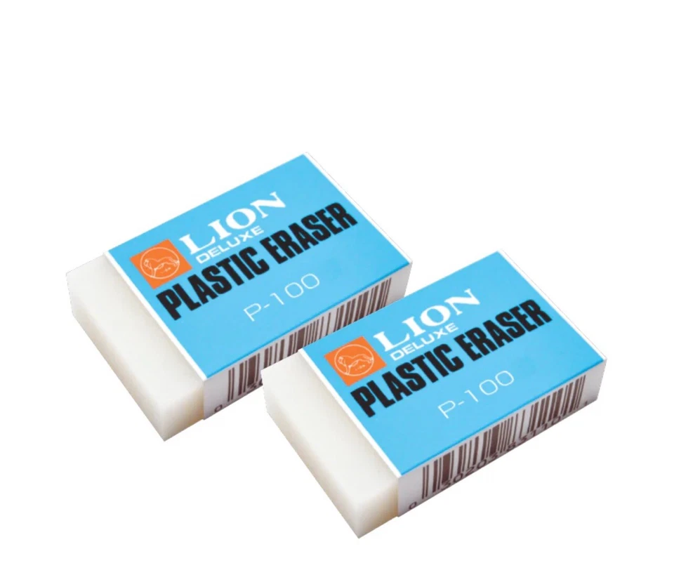 LION 2-PCS ERASER P-100 SCHOOL SUPPLY - Image 1 of 2