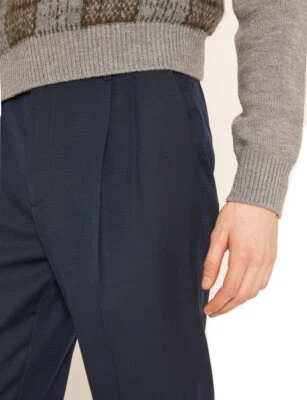 ARMANI EXCHANGE Authentic Pleated Front Pant Navy NWT Retail $120 - Image 1 of 4