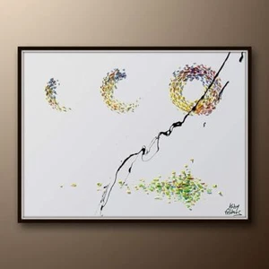 Abstraktes Sonnenuntergang Gemälde 40 Zoll, schöne beruhigende Sonne, Original Handarbeit, Pop Art - Bild 1 von 6