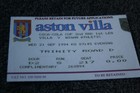 TICKET )) ASTON VILLA V WIGAN ATHLETIC * season 1994/95