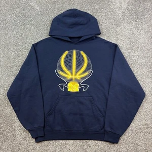 Vintage Michigan Wolverines Basketball Hoodie Mens Large Blue UofM Sweatshirt - Picture 1 of 6