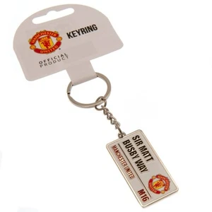 Manchester United FC Llavero Letrero de Calle Repujado Mercancía Oficial Regalo NUEVO - Imagen 1 de 3