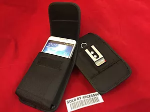 CUSTODIA CLIP CINTURA NYLON VERTICALE NERA PER LG V10 V20 V30 LG G FLEX - Foto 1 di 9