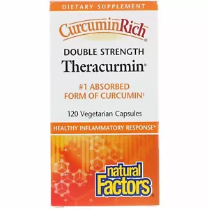 Natural Factors, CurcuminRich, Double Strength Theracurmin, 120 Vegetarian Caps - Bild 1 von 3