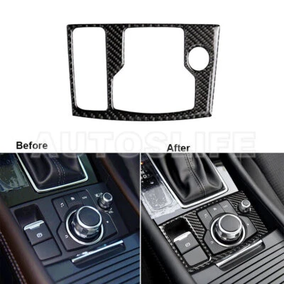 Carbon Fiber Car Interior Multimedia Panel Cover Trim For Mazda 3 2017-2021 1pcs - image 1 of 4