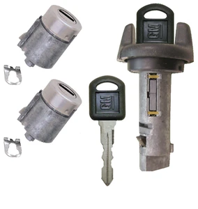 GM OEM Ignition Key Switch Lock Cylinder & Door Lock Tumbler Set 2 GM Keys - Foto 1 di 3