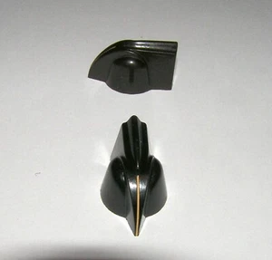 Original DAKA-WARE CHICAGO Schwarz Bakelit Instrument Zeiger Knopf mit Stellschraube - Bild 1 von 2