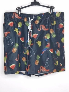NWT St Johns Bay Swim Trunk XL Parrot/Fruit Pattern Drawstring Waist Back Pocket - Picture 1 of 2