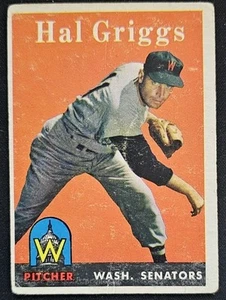 1958 Topps #455 Hal Griggs Washington Senators RC Rookie - PR - Picture 1 of 2