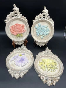 JUEGO DE CUATRO PASTEL Vintage Dart Industries Plástico Moldeado Decoración de Pared 7490 RARO - Imagen 1 de 9