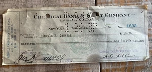 Rev Lincoln H Caswell Signed Check Lincoln Impersonator Great Depression B42 - Picture 1 of 2