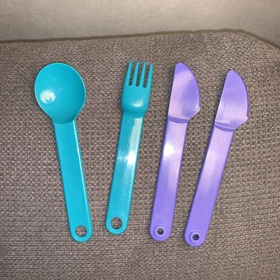 TUPPERWARE To Go Picknick Besteck 2 Messer, Gabel, Löffel - Bild 1 von 4
