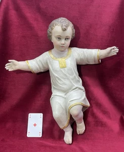 CHERUBIN PUTTI ANGE JESUS SCULPTURE STATUE SANTON EGLISE CRECHE RELIGIEUSE 43 CM - Foto 1 di 13
