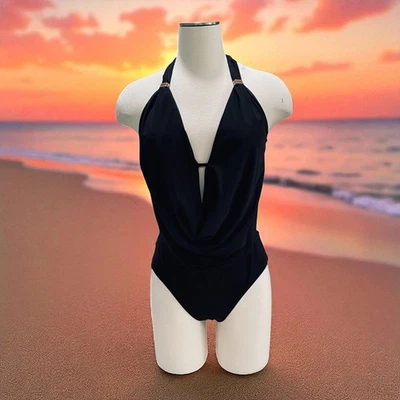 Traje de baño Bar III negro de una pieza halter monokini talla M sexy traje de baño Foto 1 de 4