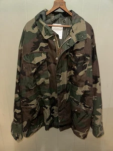Vtg Military Field Jacket Woodland Camo Cold Weather Coat Men’s Extra Large XL - Picture 1 of 6