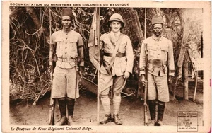 CPA Carte Postale Congo Kinshasa Le Drapeau de 4 ème Régiment Colonial Belge VM - Picture 1 of 2