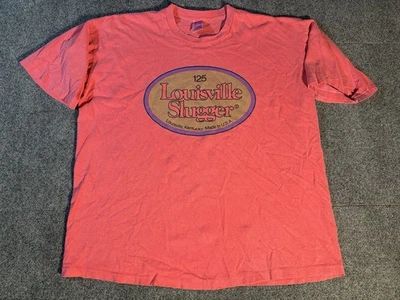 Vintage 90s Baseball Louisville Slugger Pink Tshirt Size XXL Single Stitch - Image 1 of 4