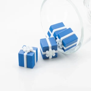 3D Blue Hanukkah Present Charms, 13x13mm - US Seller - Picture 1 of 5