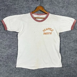 VINTAGE 60s Seattle Pacific University T-Shirt Herren Größe Large Ringer Hanesport - Bild 1 von 19