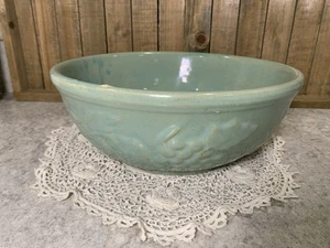 "Hermoso cuenco mezclador vintage McCoy Fruit Harvest Sea Mist verde 9""! - Imagen 1 de 16